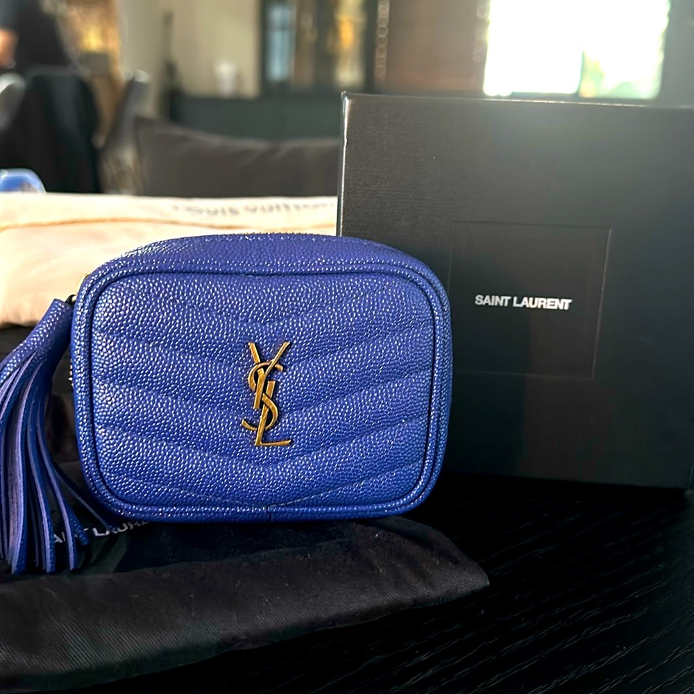 Rare saint laurent mini blue waist bag or shoulder waistbag